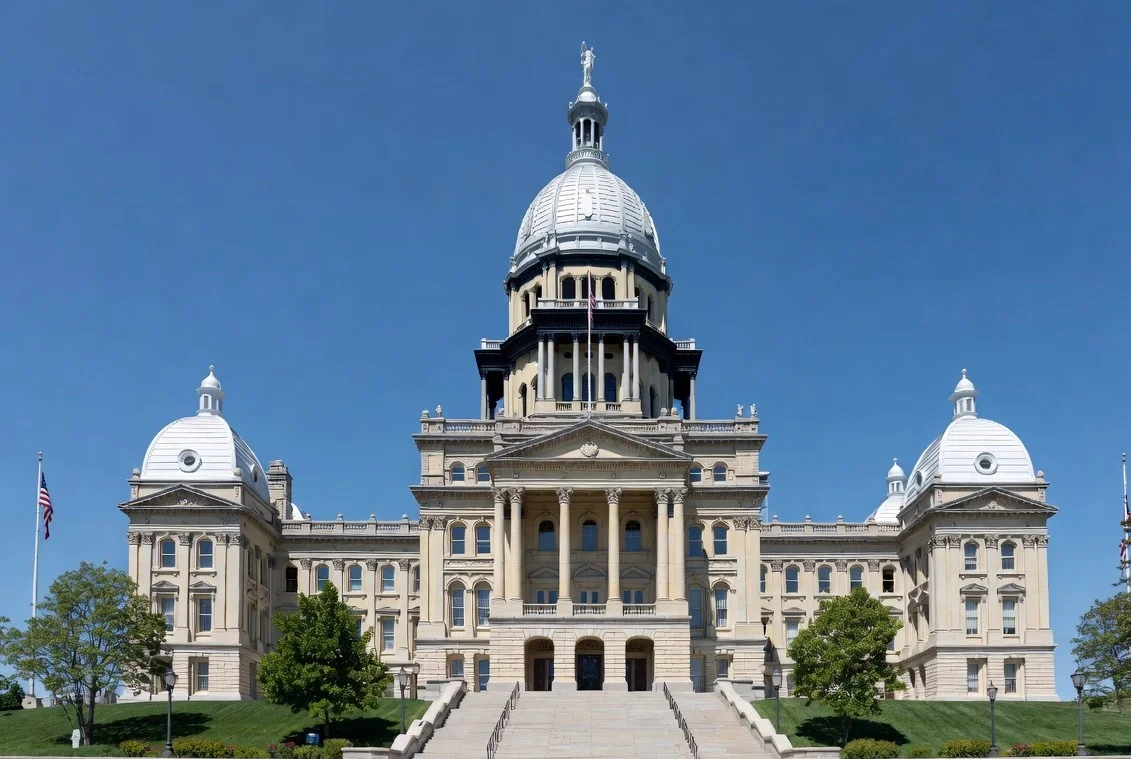 The Illinois State Capitol in Springfield, the seat of state government where LLC filings are processed