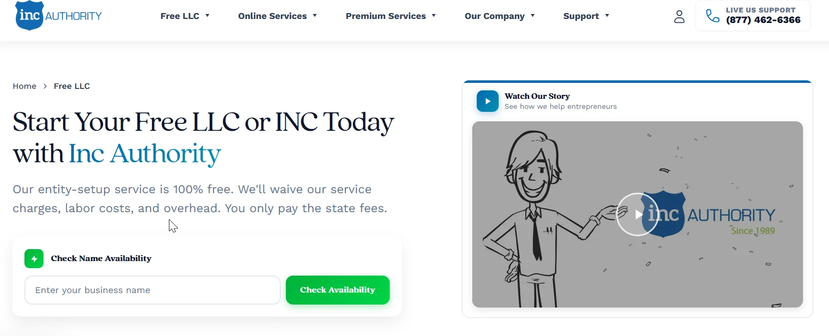 Inc Authority's privacy options showing address shielding as an optional feature