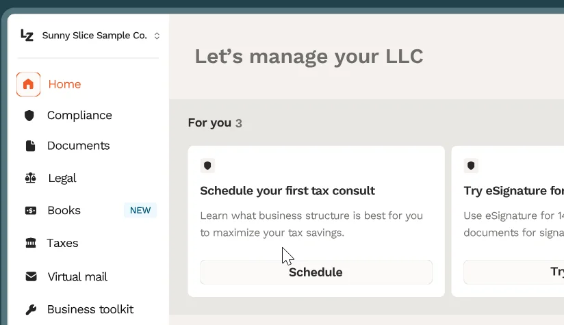 LegalZoom checkout showing the premium pricing and subscription add-ons