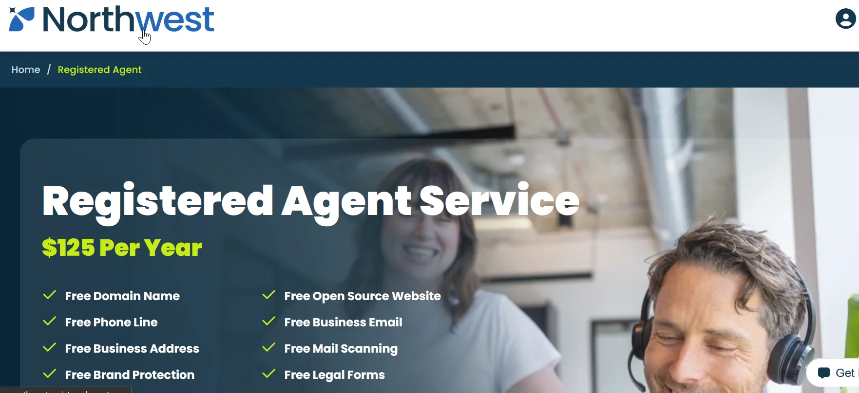 Northwest Registered Agent dashboard showing the privacy-first approach
