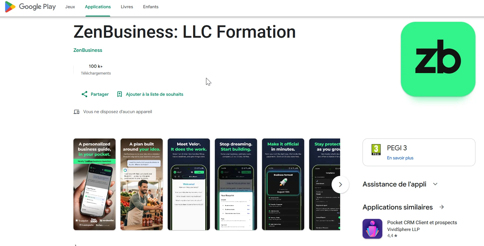 ZenBusiness mobile app showing the all-in-one business dashboard approach
