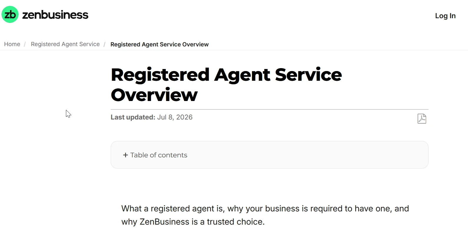 ZenBusiness dashboard showing the modern interface designed for freelancers